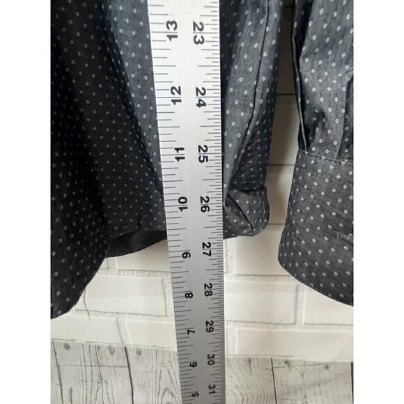 Van Heusen Flex Slim fit blue Diamond dot button down shirt Mens medium 15–15.5 - Picture 6 of 12
